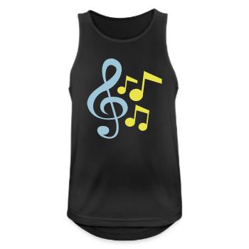 Musik Notenschlüssel Note Melodie Musiknote Audio - Männer Tank Top atmungsaktiv - Schwarz - Vorne - Nick (188cm)