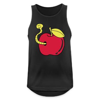 wurm apfel - Männer Tank Top atmungsaktiv - Schwarz - Vorne - Nick (188cm)