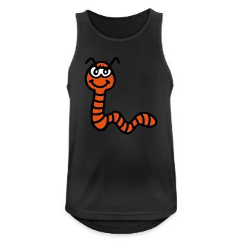 frecher Regenwurm - Männer Tank Top atmungsaktiv - Schwarz - Vorne - Nick (188cm)