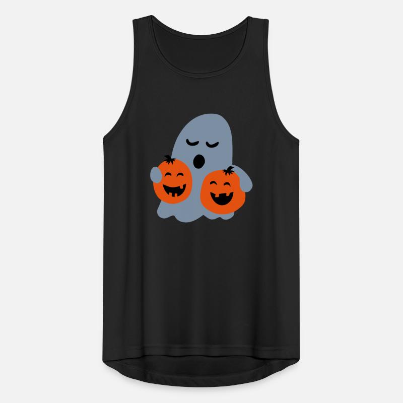 cute ghost with pumpkins Männer Tank Top atmungsaktiv