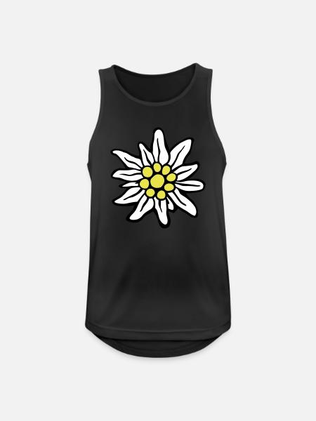 edelweiss_3c - Männer Tank Top atmungsaktiv - Schwarz