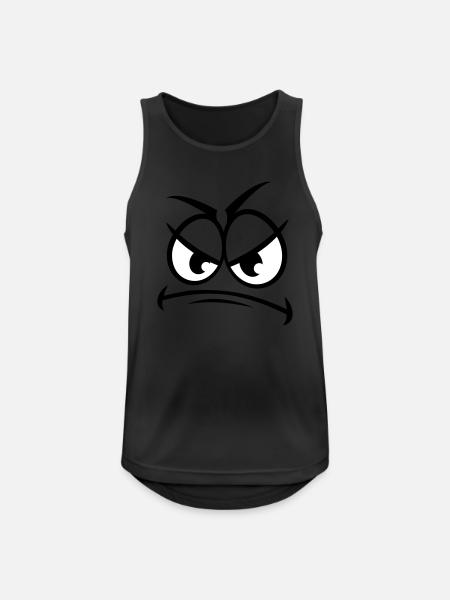 Evil wicked angry cartoon face - Men's Breathable Tank Top - black