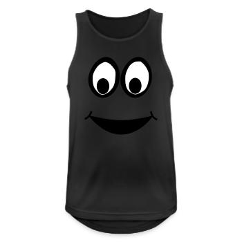 Funny Face, Cartoon Face, Trickfilm, Smiley - Débardeur respirant Homme - noir - Devant - Nick (188cm)