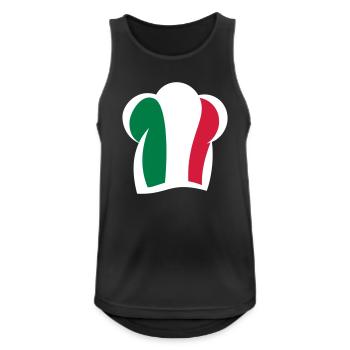 Chapeau de chef italien Cuisine Italia - Débardeur respirant Homme - noir - Devant - Nick (188cm)