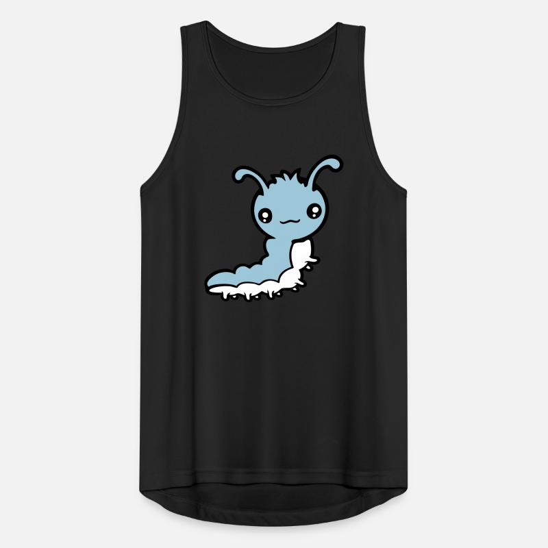 Cute caterpillar small friendly larva worm happy Men's Breathable Tank Top