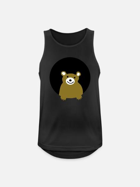 Bär - Männer Tank Top atmungsaktiv - Schwarz