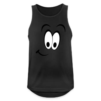 SMILEY - Männer Tank Top atmungsaktiv - Schwarz - Vorne - Nick (188cm)