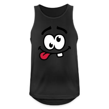 Crazy Smiley Face - Débardeur respirant Homme - noir - Devant - Nick (188cm)