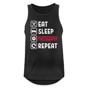 Eat Sleep Photography Repeat - Männer Tank Top atmungsaktiv - Schwarz - Vorne - Nick (188cm)