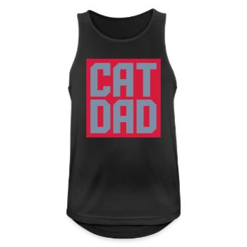 Shield Cat Dad Design - Débardeur respirant Homme - noir - Devant - Nick (188cm)