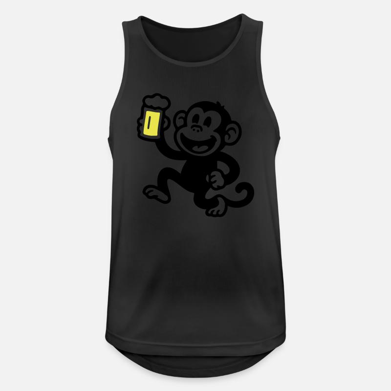 Affe Bier Witzig - Männer Tank Top atmungsaktiv - Schwarz