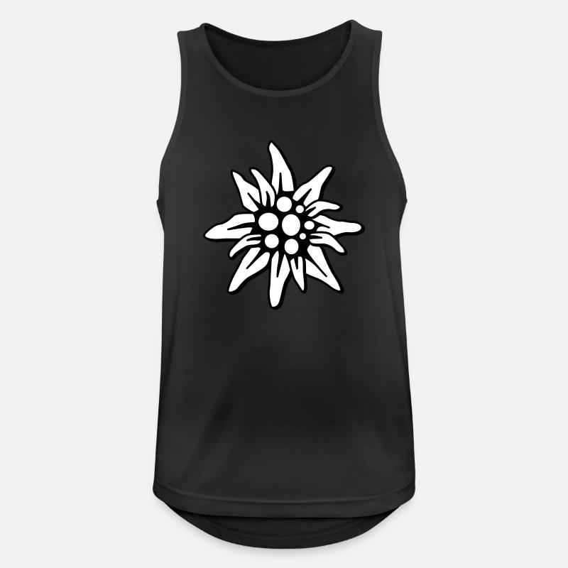 Edelweiss 2c klein - Männer Tank Top atmungsaktiv - Schwarz