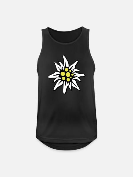 Edelweiss - Männer Tank Top atmungsaktiv - Schwarz