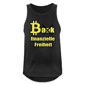 Bitcoin vs Bank - Männer Tank Top atmungsaktiv - Schwarz - Vorne - Nick (188cm)