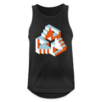 Impossible Figures 77B - Men's Breathable Tank Top - black - Front - Nick (188cm)