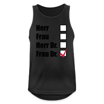 Frau Doktor - Männer Tank Top atmungsaktiv - Schwarz - Vorne - Nick (188cm)