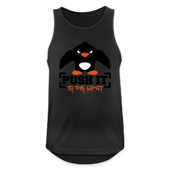 Push It To The Limit Lustiger Muskulöser Pinguin - Männer Tank Top atmungsaktiv - Schwarz - Vorne - Nick (188cm)