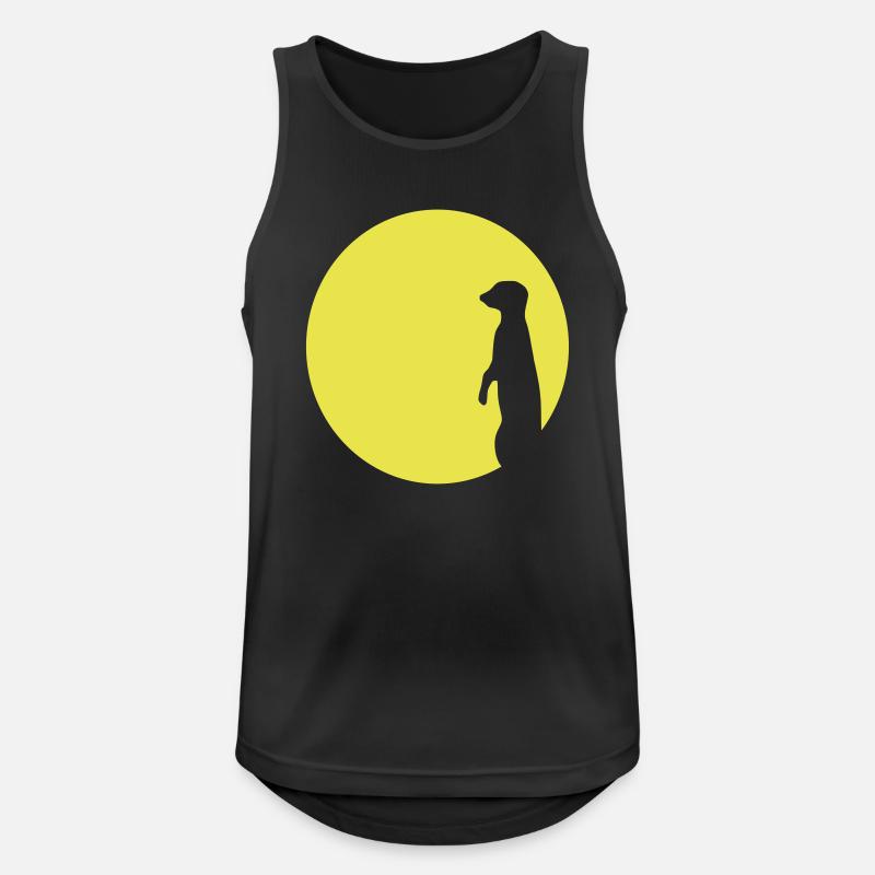 erdmaennchen mond - Männer Tank Top atmungsaktiv - Schwarz