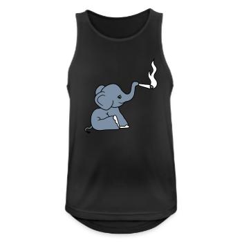elefant bekifft kiffen joint stoned weed cannabis - Débardeur respirant Homme - noir - Devant - Nick (188cm)