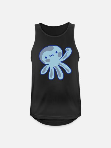 Suesser waving squid - Men's Breathable Tank Top - black
