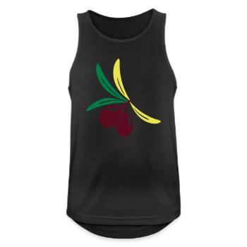 Olive 2 Zweig Blatt Olivenöl - Männer Tank Top atmungsaktiv - Schwarz - Vorne - Nick (188cm)