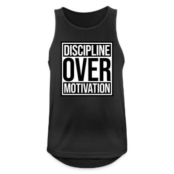 Citation de discipline sur la motivation - Débardeur respirant Homme - noir - Devant - Nick (188cm)