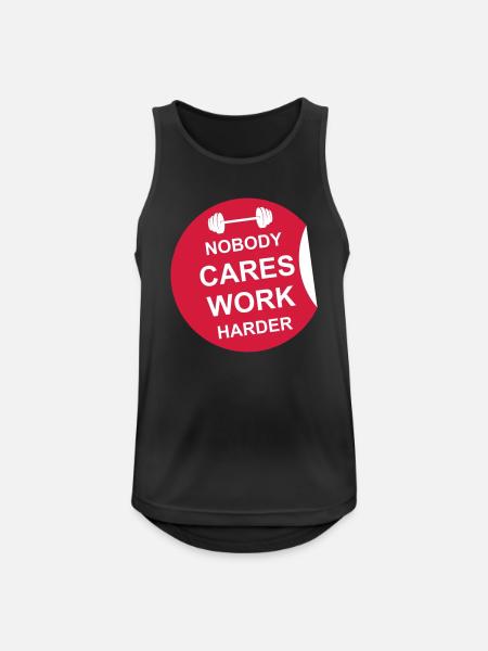 nobody cares work harder - Men's Breathable Tank Top - black