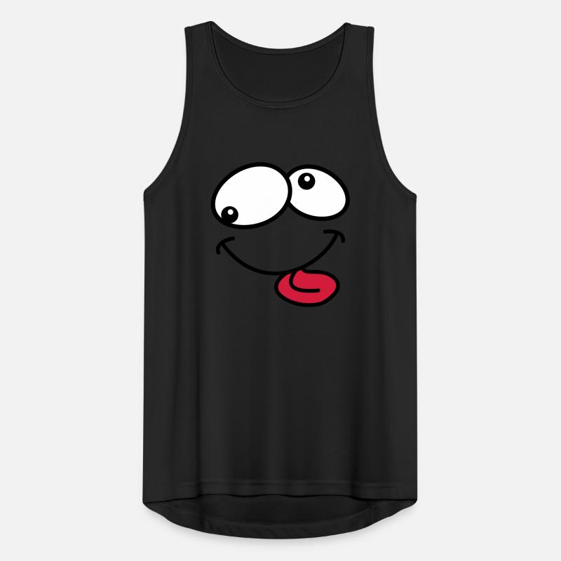 Stupide Crazy Grimace Comic Cartoon Face Débardeur respirant Homme