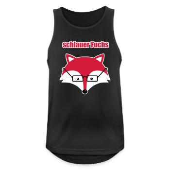 schlauer Fuchs - Männer Tank Top atmungsaktiv - Schwarz - Vorne - Nick (188cm)