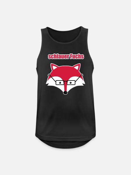 schlauer Fuchs - Männer Tank Top atmungsaktiv - Schwarz