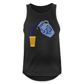 Frankfurt Bembel Gerippte - Männer Tank Top atmungsaktiv - Schwarz - Vorne - Nick (188cm)
