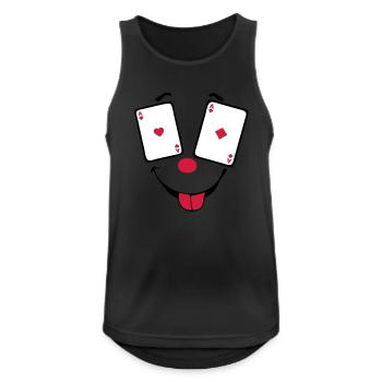 carte poker as paire smiley2 - Débardeur respirant Homme - noir - Devant - Nick (188cm)