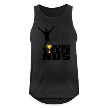 So sehen Sieger aus - Männer Tank Top atmungsaktiv - Schwarz - Vorne - Nick (188cm)