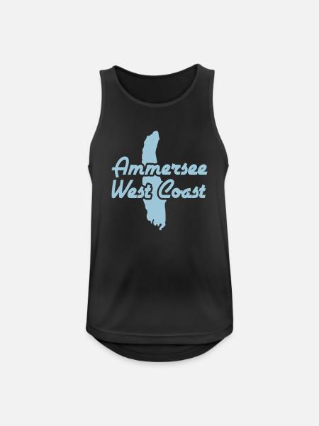 Ammersee West Coast - Männer Tank Top atmungsaktiv - Schwarz