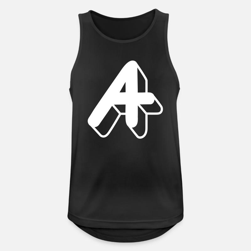 Buchstabe A - Männer Tank Top atmungsaktiv - Schwarz
