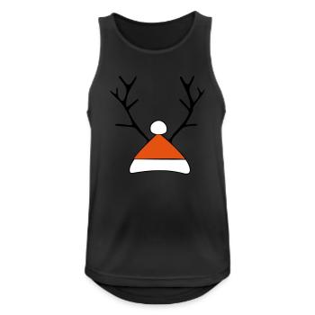 Weihnachtsmütze mit Geweih - Männer Tank Top atmungsaktiv - Schwarz - Vorne - Nick (188cm)