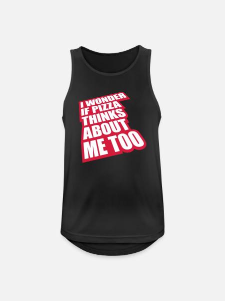 pizza thinks about me - Men's Breathable Tank Top - black