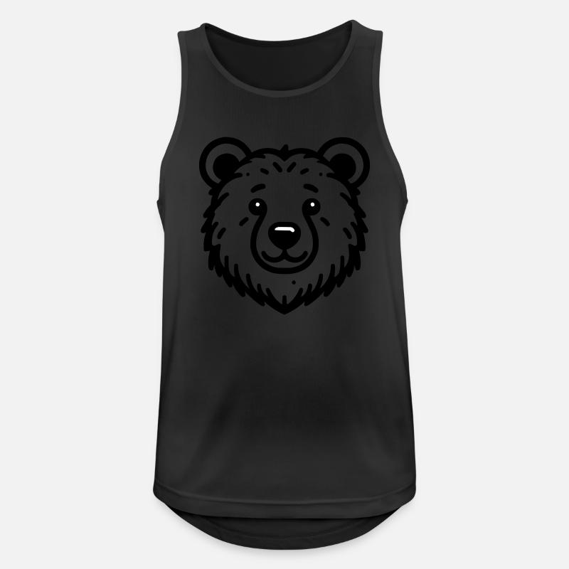 Bär - Männer Tank Top atmungsaktiv - Schwarz