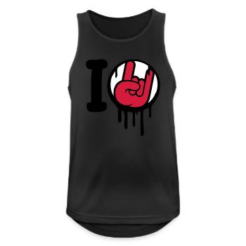 I Love Heavy Metal Hard Rock Musik Handgeste Herz - Männer Tank Top atmungsaktiv - Schwarz - Vorne - Nick (188cm)
