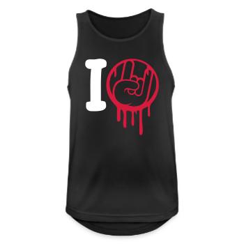 I Love Heavy Metal Hard Rock Music Hand Gesture Heart - Men's Breathable Tank Top - black - Front - Nick (188cm)