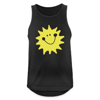 Sonne - Männer Tank Top atmungsaktiv - Schwarz - Vorne - Nick (188cm)