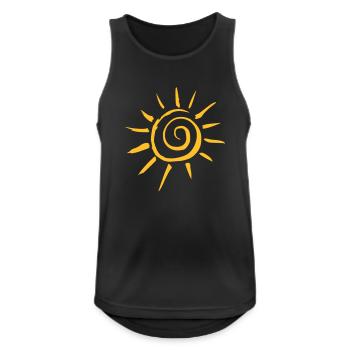 sonne - Männer Tank Top atmungsaktiv - Schwarz - Vorne - Nick (188cm)