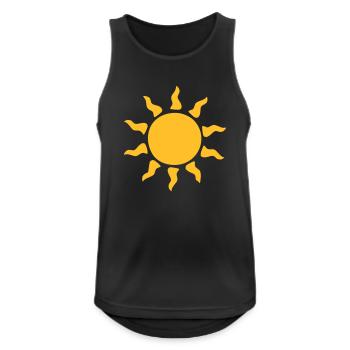 Sonne - Männer Tank Top atmungsaktiv - Schwarz - Vorne - Nick (188cm)