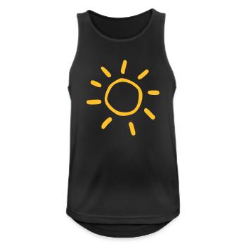 Sonne - Männer Tank Top atmungsaktiv - Schwarz - Vorne - Nick (188cm)