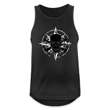 windrose_skull_02_a_2c - Männer Tank Top atmungsaktiv - Schwarz - Vorne - Nick (188cm)