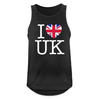 I love UK (White) - Men's Breathable Tank Top - black - Front - Nick (188cm)