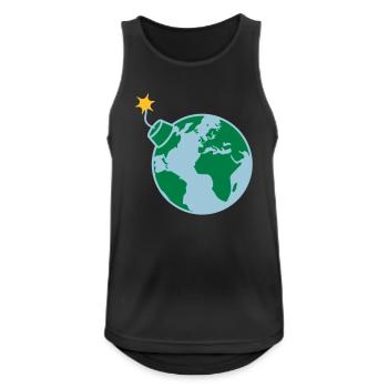 Earth globe planet world round globe circle text - Men's Breathable Tank Top - black - Front - Nick (188cm)