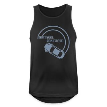 fährste quer... siehste mehr!! 2 - Männer Tank Top atmungsaktiv - Schwarz - Vorne - Nick (188cm)