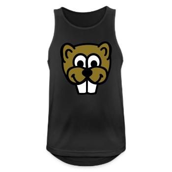 Biber - Männer Tank Top atmungsaktiv - Schwarz - Vorne - Nick (188cm)