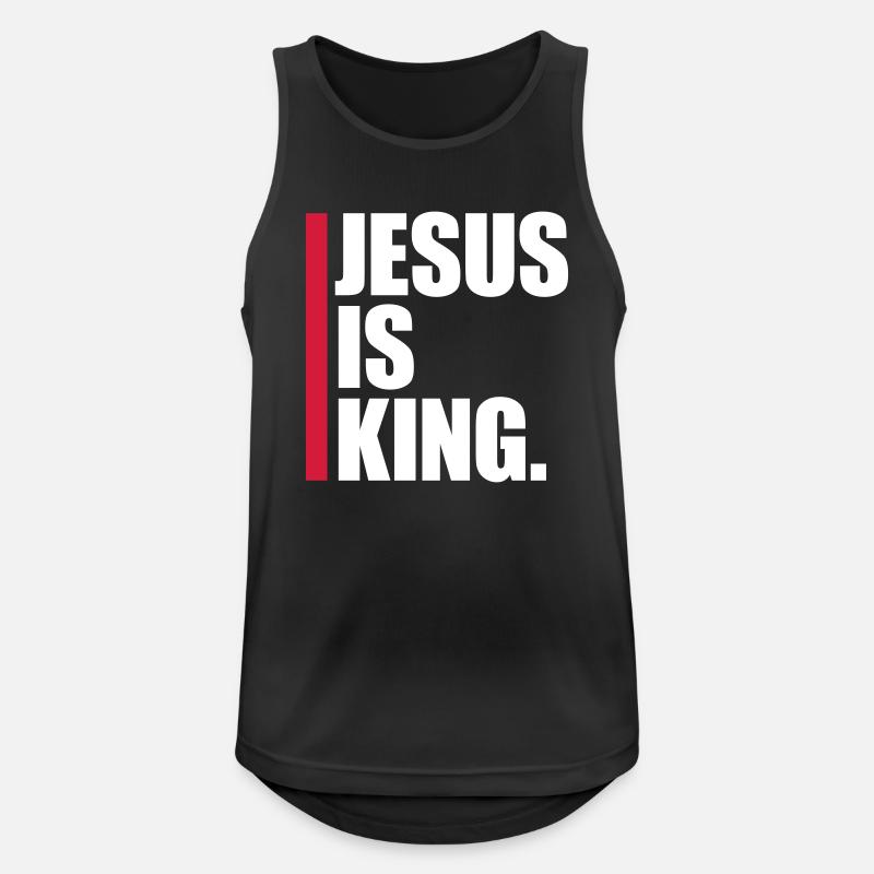 jesus is king Zitat - Männer Tank Top atmungsaktiv - Schwarz